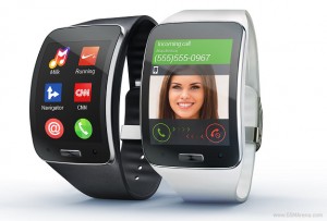 The Samsung Gear S has its own sim card for 3G data and voice...yes, make and receive calls, even forwarded from your synched Samsung smartphone