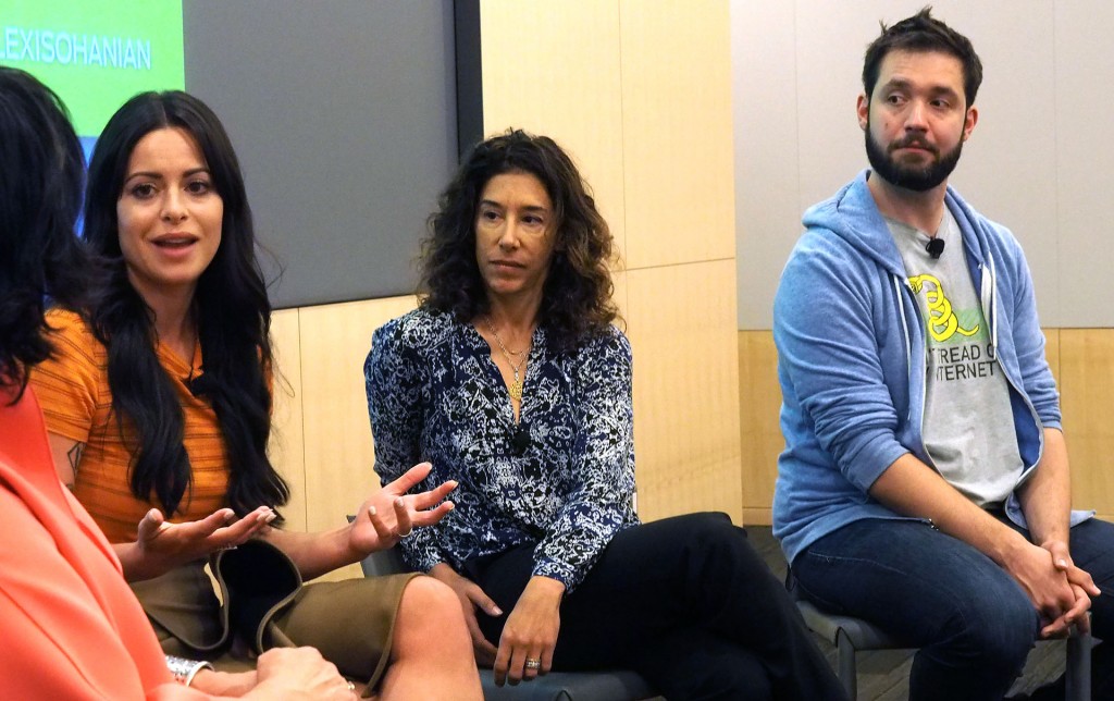 From left Nasty Girl founder Sophia Amoruso, Former BEATS by Dre CEO Susan Paley and Reddit co-founder Alexis Ohanian