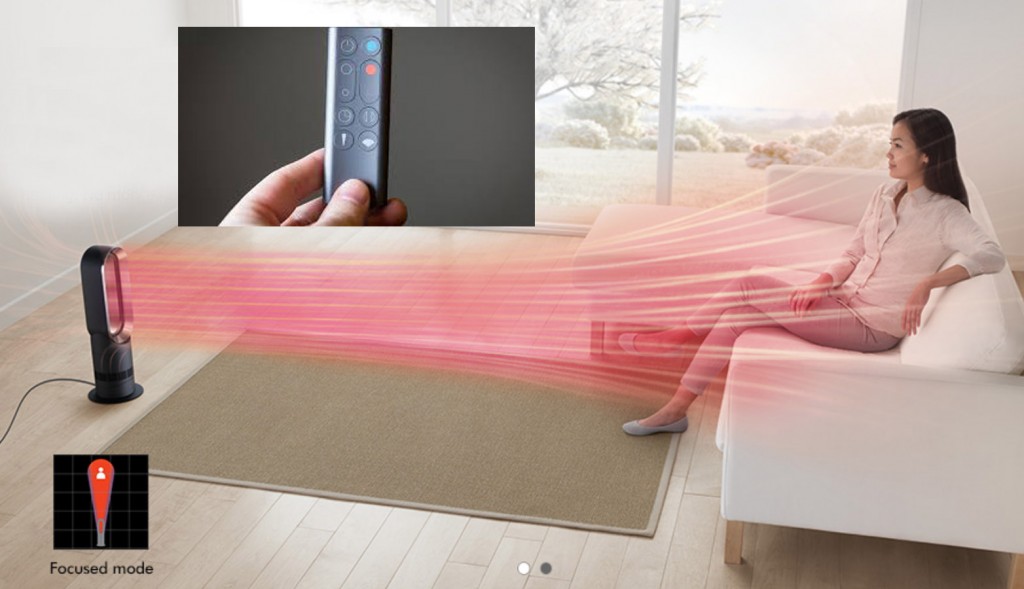 Dyson Hot + Cool Jet Focus with remote control and timer reaches far and wide