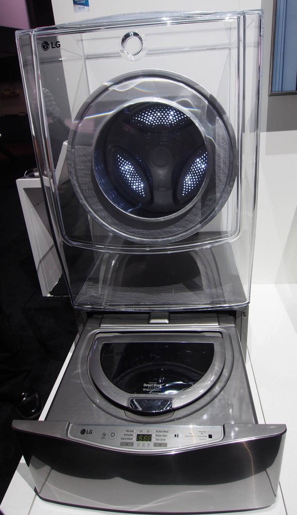 LG TwinWash features two simultaneous washers for different loads