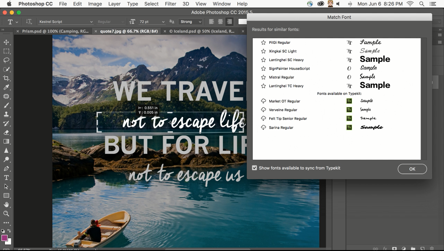 Photoshop Matching Font saves time and money